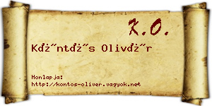 Köntös Olivér névjegykártya