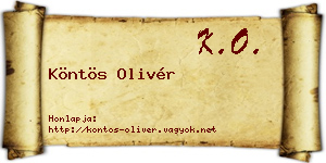 Köntös Olivér névjegykártya